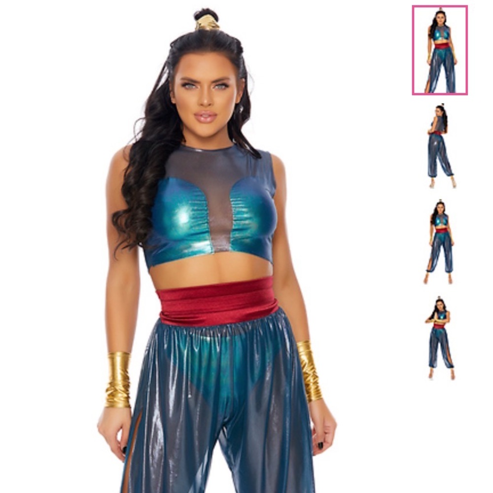 Wishful Thinking GENIE Arabian Princess Jasmine Costume Pants Top XS/S/M NEW